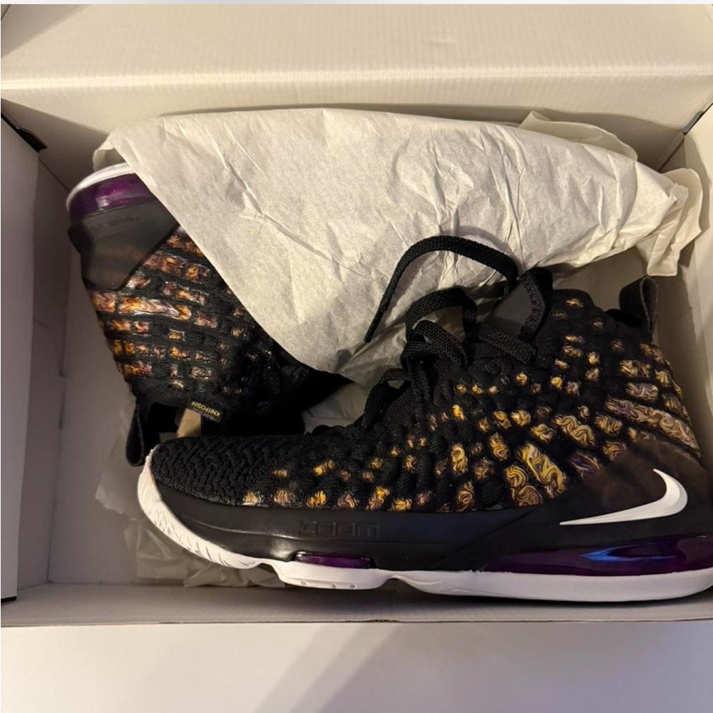 Nike LeBron XVII Black and Gold Sneakers